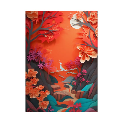 Vibrant European Landscape: Colorful Paper Quilling Art - Poster