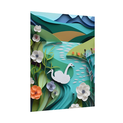 Vibrant Paper Quilling Island: A Beautiful Tropical Landscape - Poster