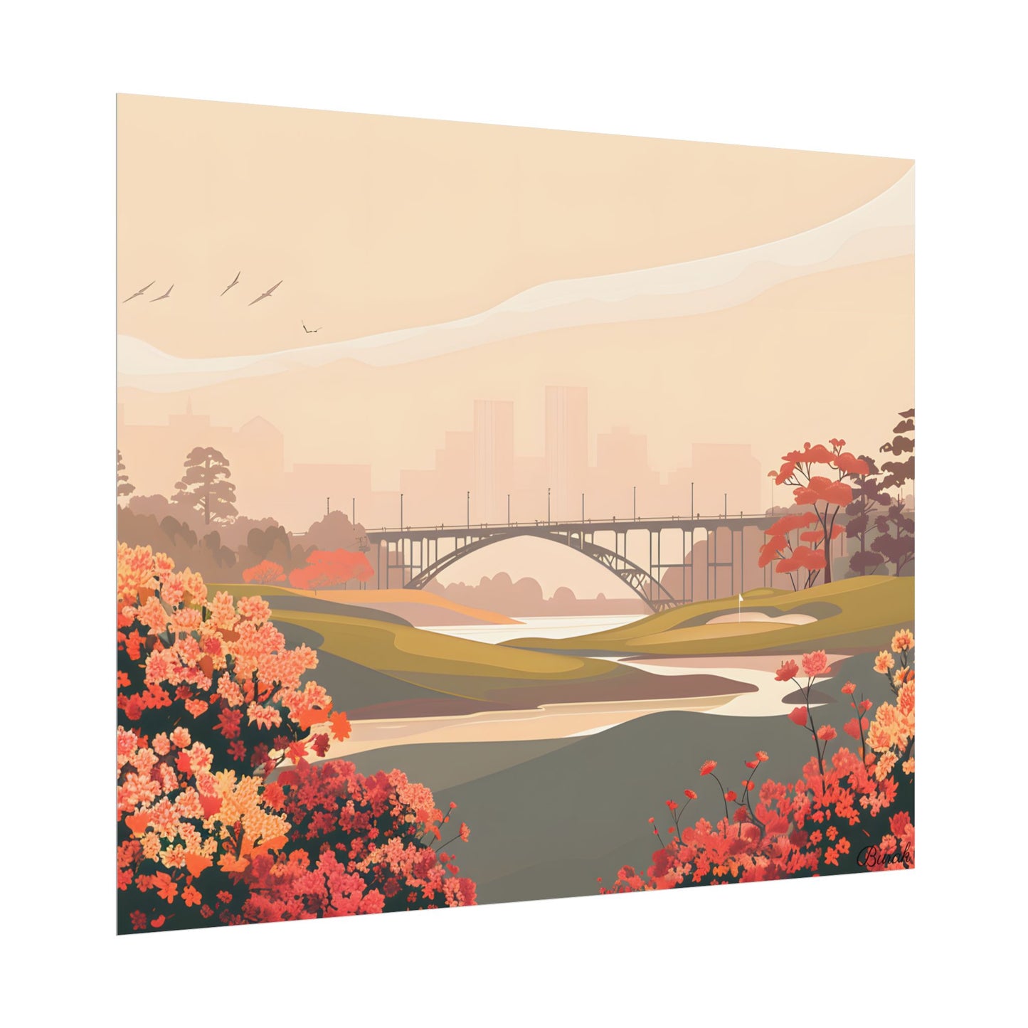 Retro Golf at Augusta: Vintage Illustration - Poster