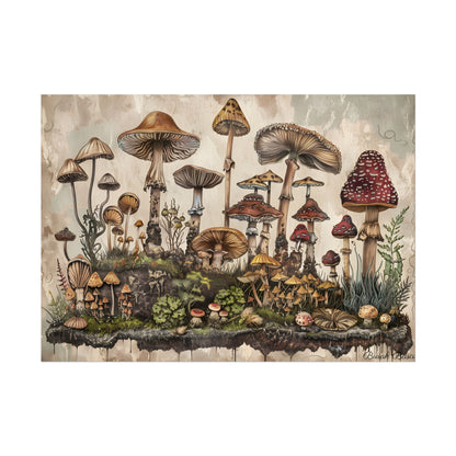 Vintage Mushroom Illustrations: A Collection of Unique Fungi - Poster