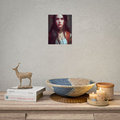 Sophisticated Female Portrait: Brown Hair Artwork in Focus - Poster