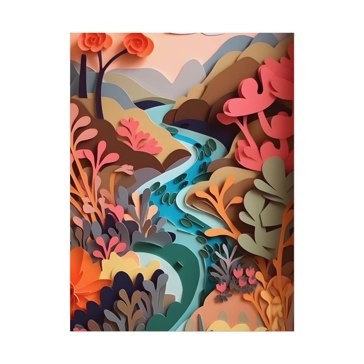 Eye-Catching American Landscape: Paper Quilling Art - Poster