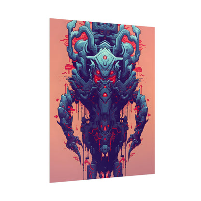 Neon Pixel Pets: Cyberpunk Synthwave Digital Art - Poster