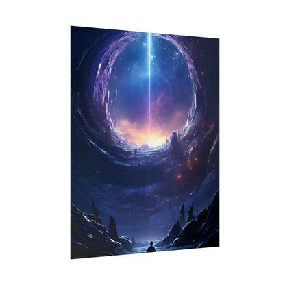 Black Hole Galaxy: Cosmic Digital Artwork - Poster