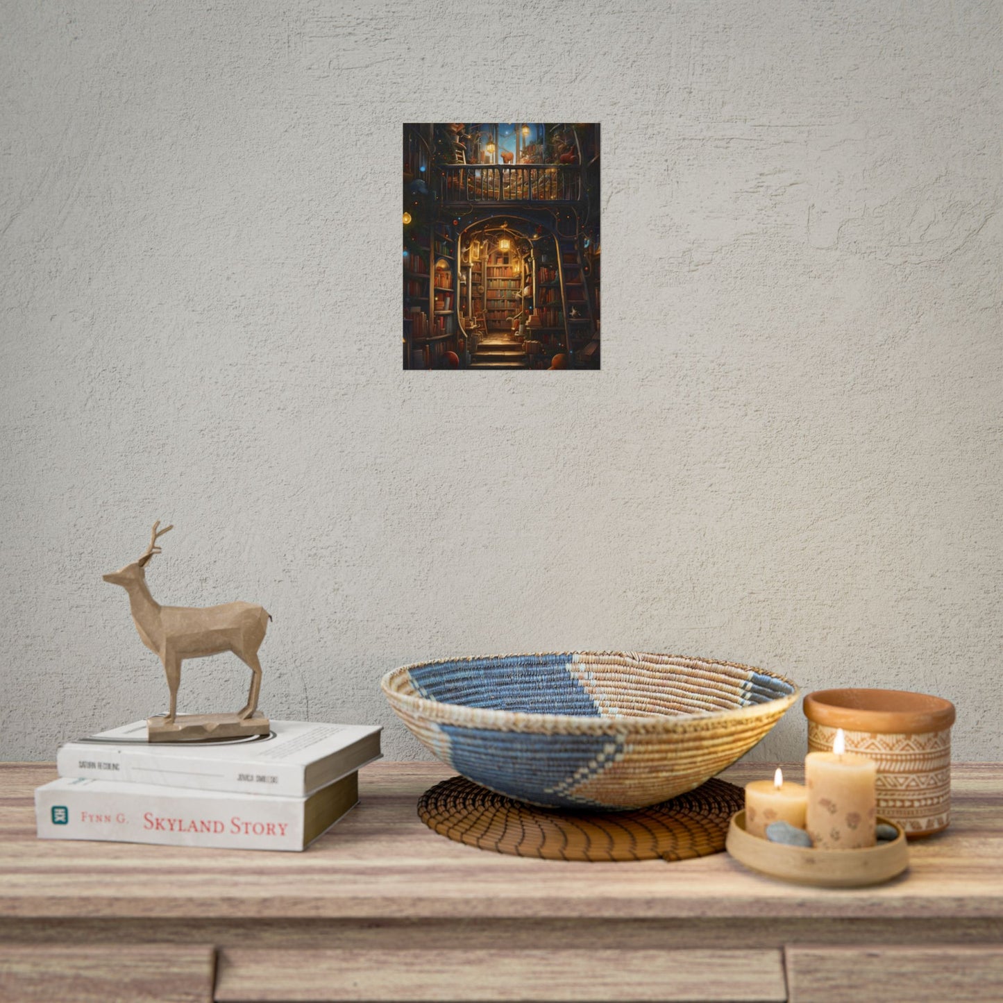 Magical Bookshop Art: A Serene & Enchanting Scene - Poster