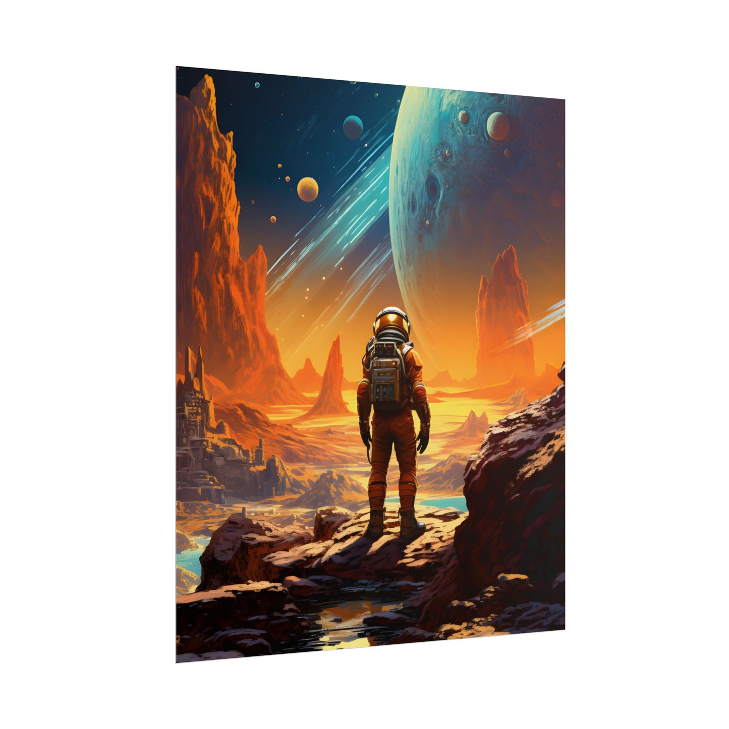 Futuristic Wilderness Explorer: Solo Journey in the Unknown - Poster