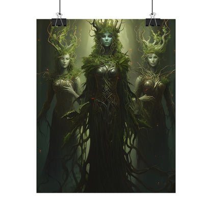 Mystical Forest Guardians: Ancient Tree Spirits Digital Art - Poster