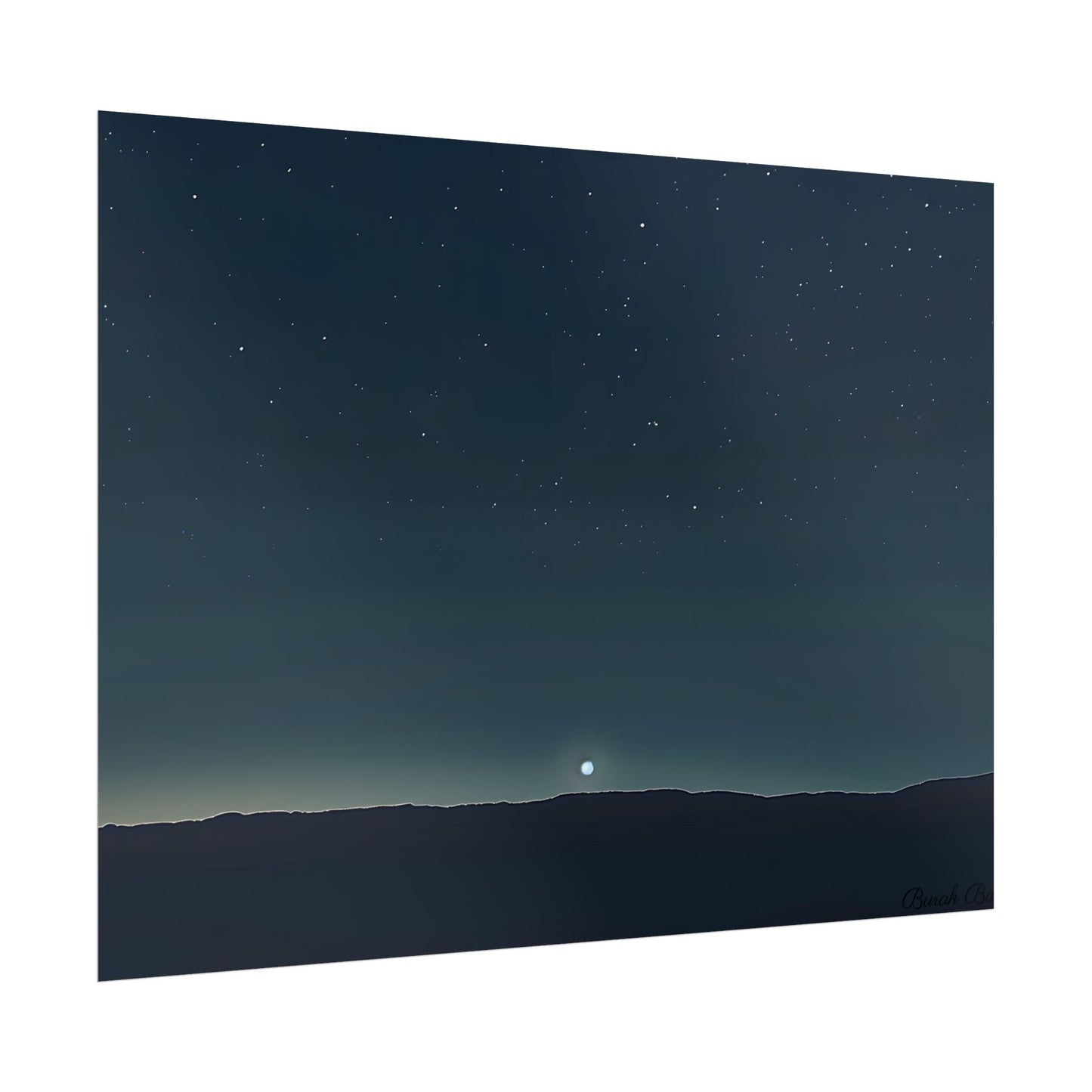 Minimalist Night Sky: Celestial Artwork with Stars and Palette - Poster