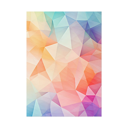 Prism Mosaic Home Decor: Pastel Color Wallpaper Art - Poster