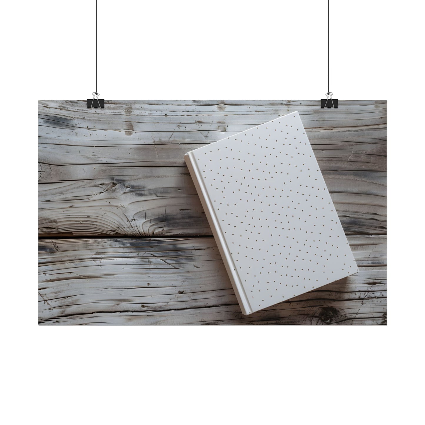 Minimalist Notebook with Embossed Dot Pattern: Unique Stationery Art - Poster