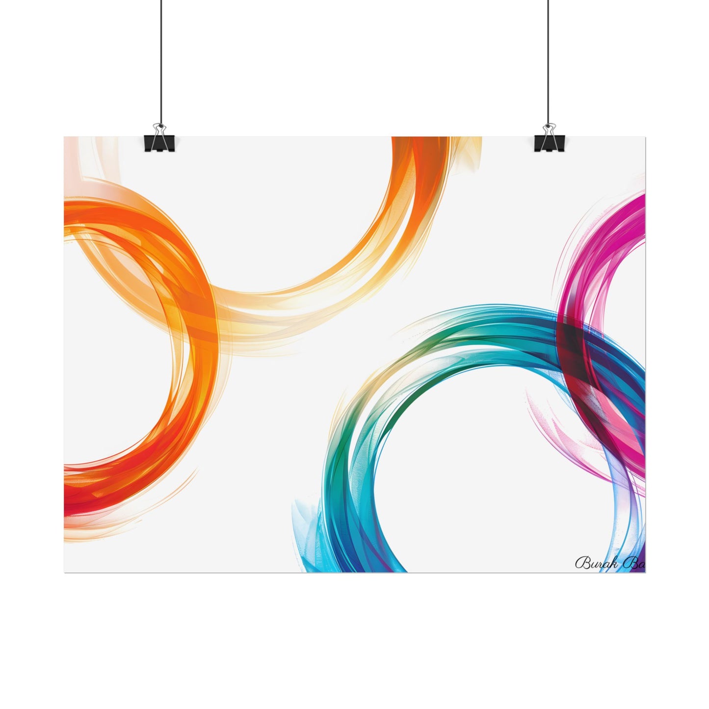 Swirling Abstract Colors: Vibrant Digital Artwork - Poster