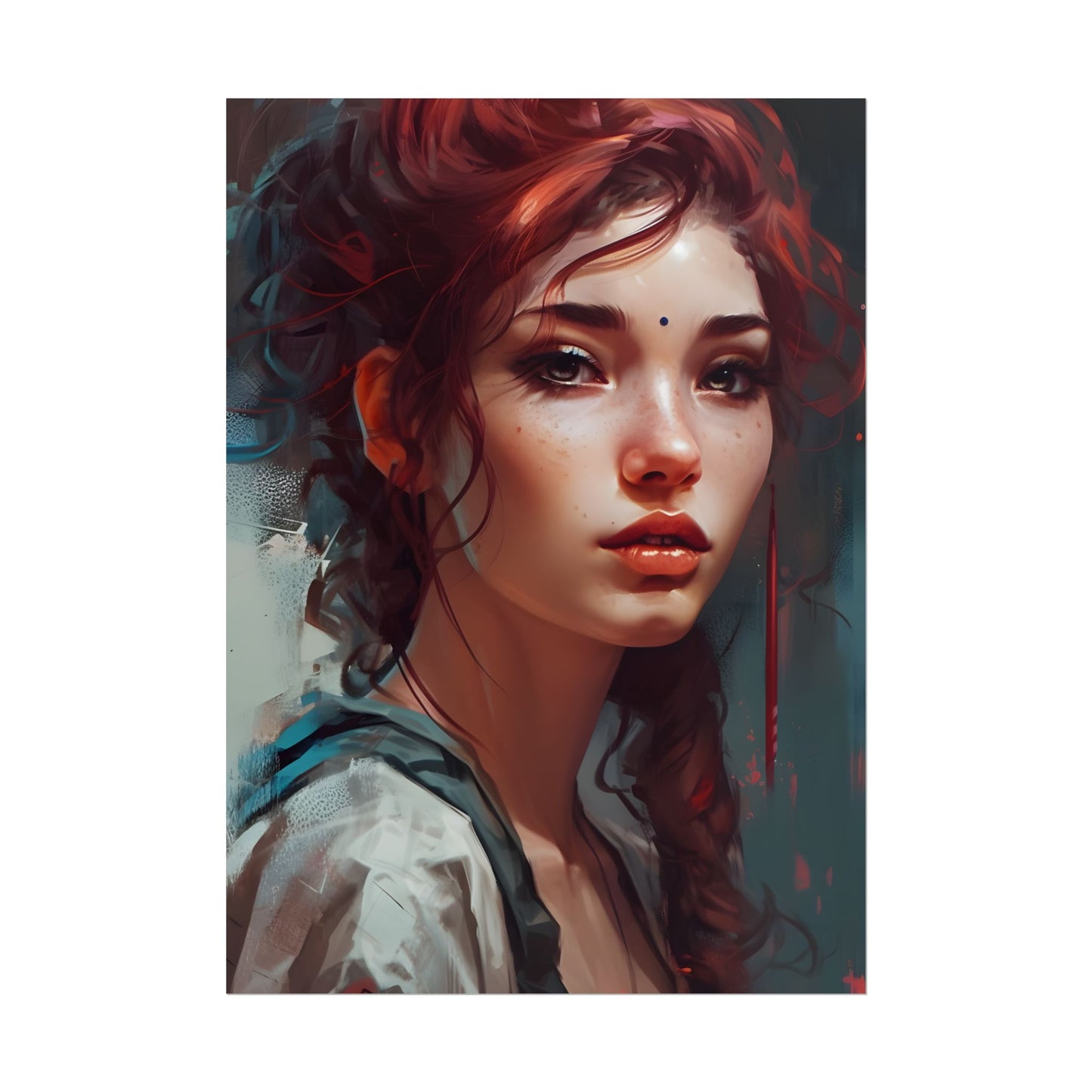 Beautiful Brunette Portrait: Makeup Art - Poster