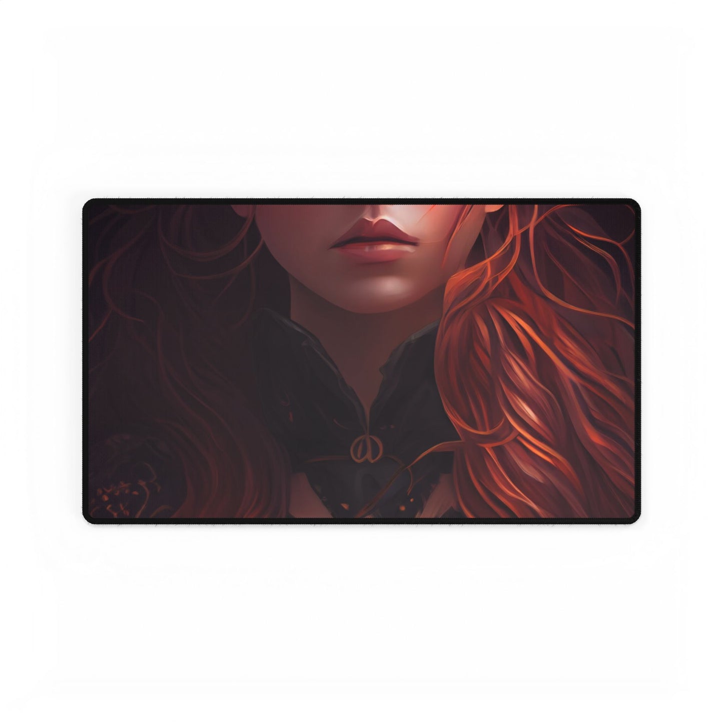 Redhead Female Portrait in a Dress - Desk Mat