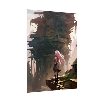 Detailed Anime Bird's Eye View: Flight Mode - Poster