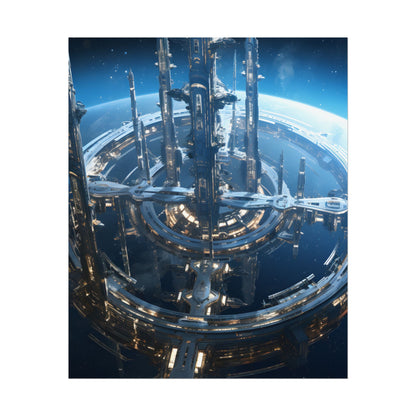 Futuristic Space Station: Aetherial Hub - Poster