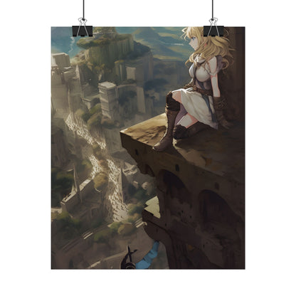 Dramatic Anime Female Portrait: Exclusive Artwork - Poster
