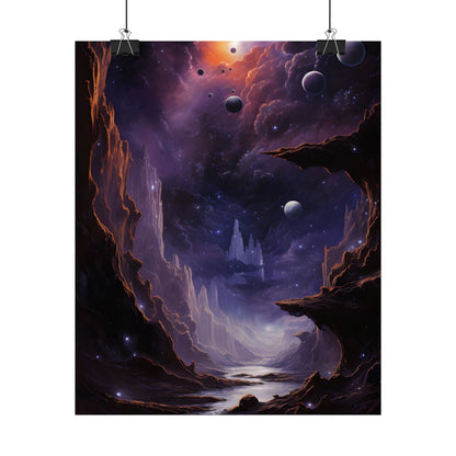 Black Hole Cosmic Odyssey: A Massive Planet's Journey Through Space - Poster