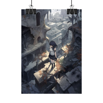 Anime Bird in Flight: Delicate Details in Mid-Air - Poster