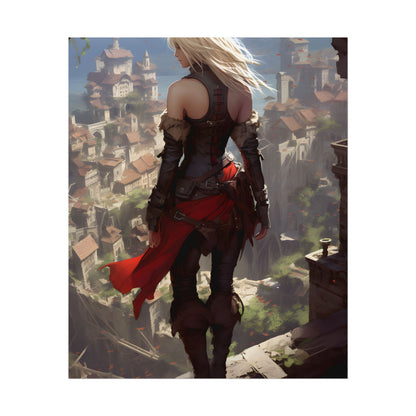 Blonde Anime Bloom: Calming Outdoor Artwork - Poster