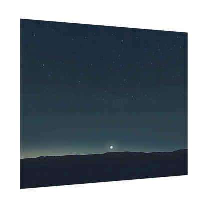 Minimalist Night Sky: Celestial Artwork with Stars and Palette - Poster