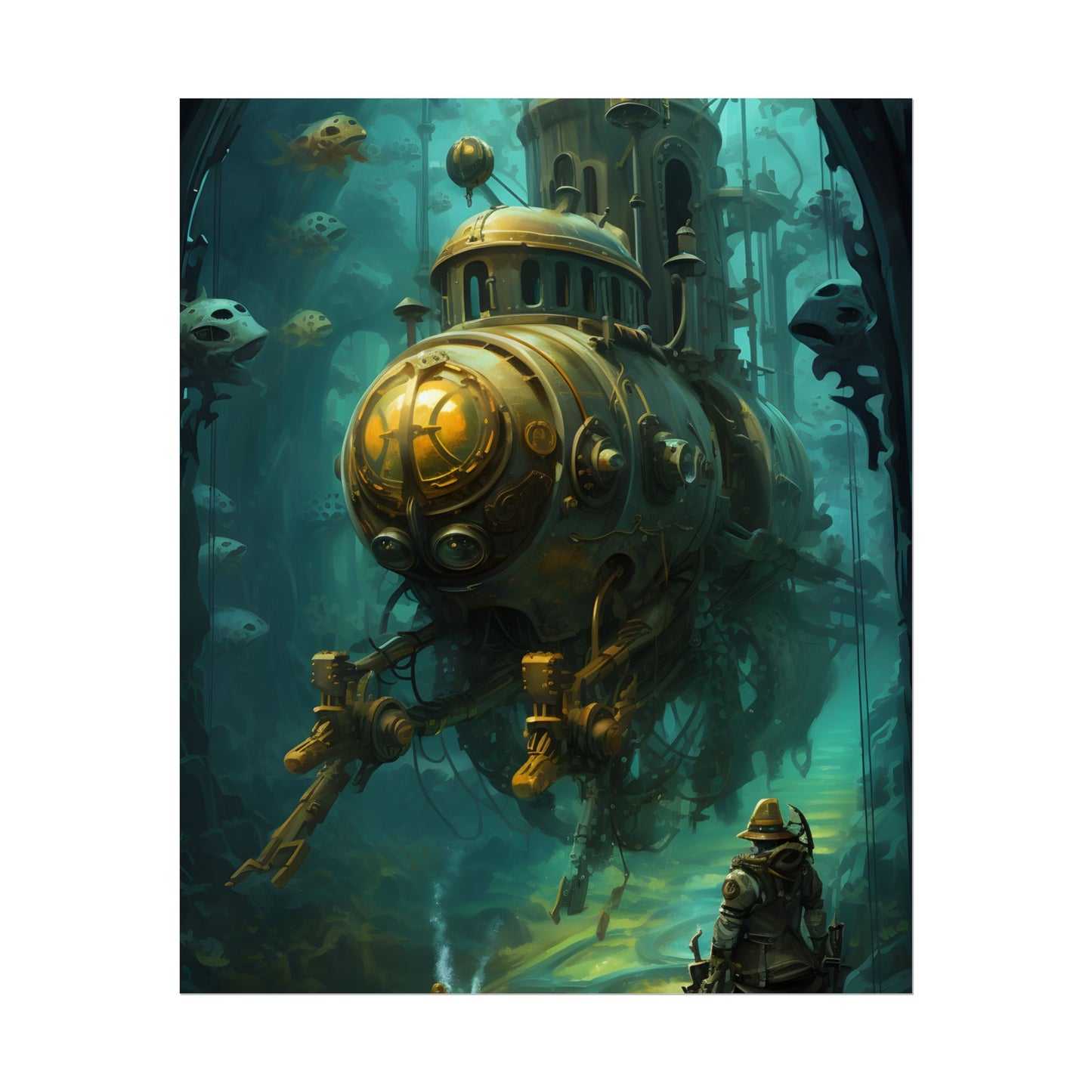 Underwater Steampunk Adventure: A Hero's Quest for Discovery - Poster