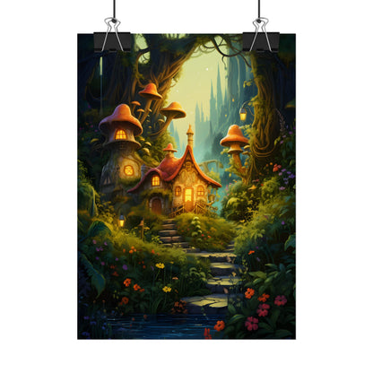 Enchanted Forest Wonder: A Young Hero in Whimsical Magic - Poster