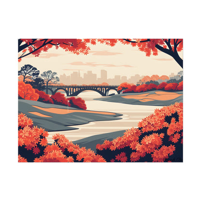 Retro Golf Course Illustration: Classic Greens - Poster