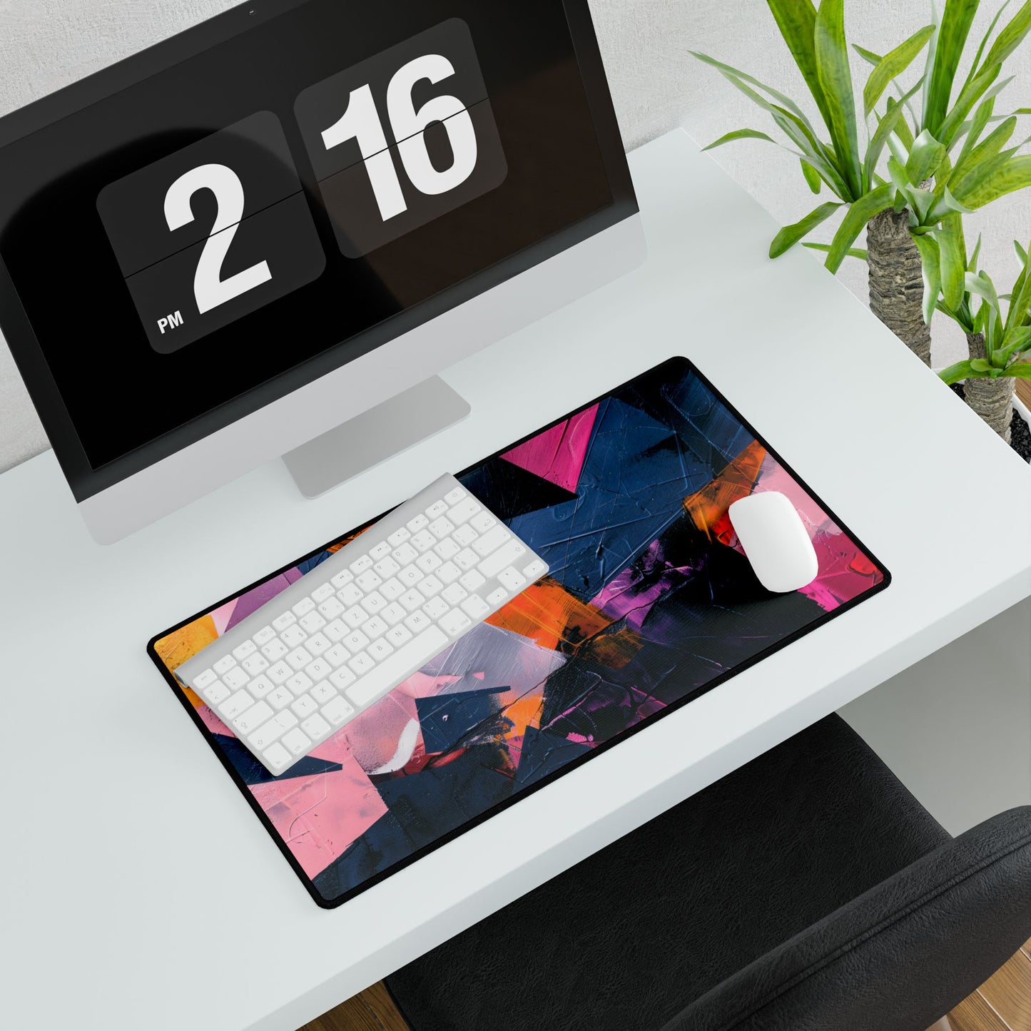 Vibrant Colors: Abstract Artistic Movement - Unique Perspective - Desk Mat
