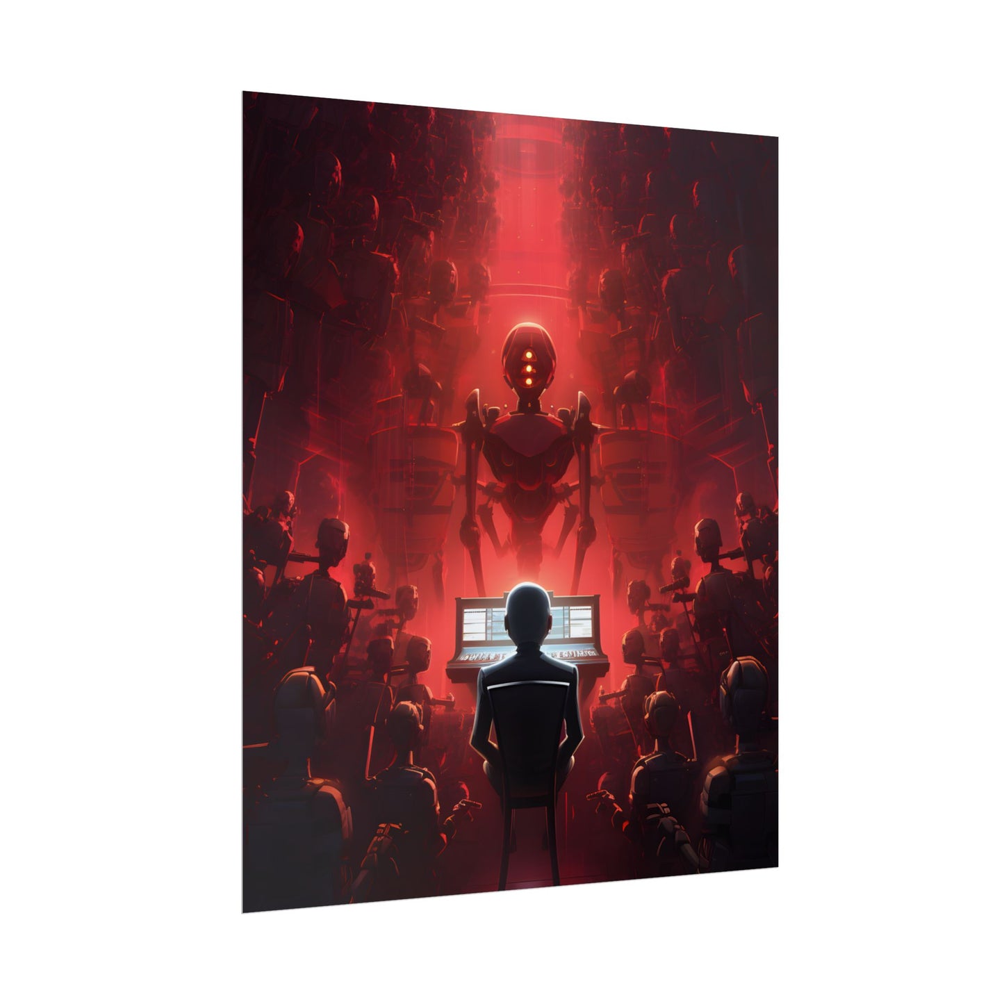 Robot Symphony: Futuristic Music Art - Poster