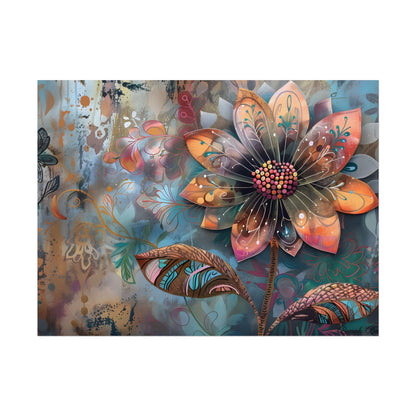 Blooming Flower: Growth Mindset in Whimsical Bloom - Poster