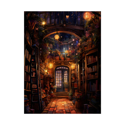 Magical Bookshop: Cozy Charming Bookstore Art - Poster