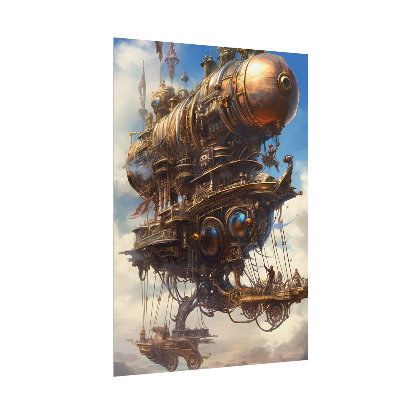 Steampunk Sky-Liner Race: Industrial City Dusk - Poster