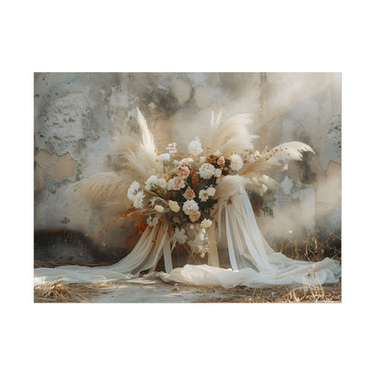 Whimsical Floral Bloom: Pampas Grass Artwork - Poster