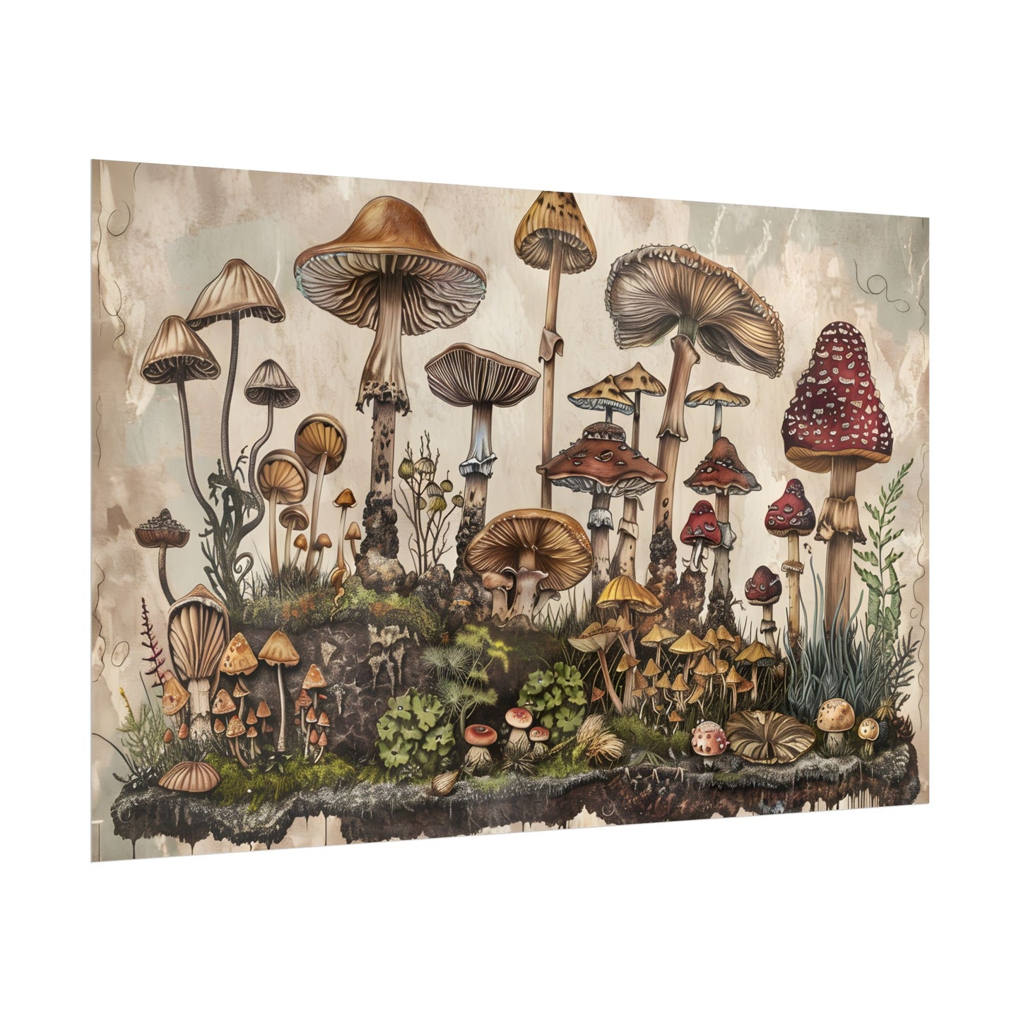 Vintage Mushroom Illustrations: A Collection of Unique Fungi - Poster