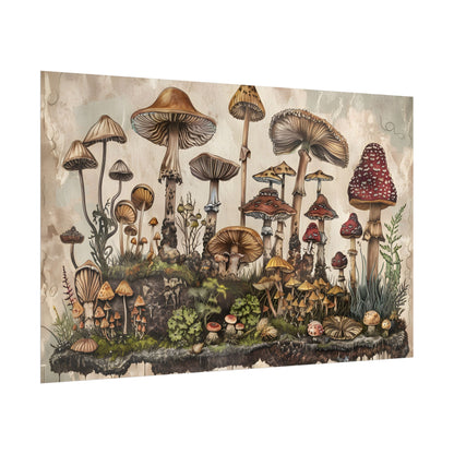 Vintage Mushroom Illustrations: A Collection of Unique Fungi - Poster