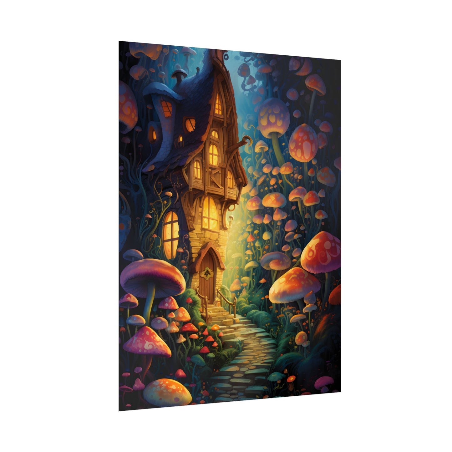 Enchanted Forest Whimsy: Vibrant Fairy Tale Artwork - Poster