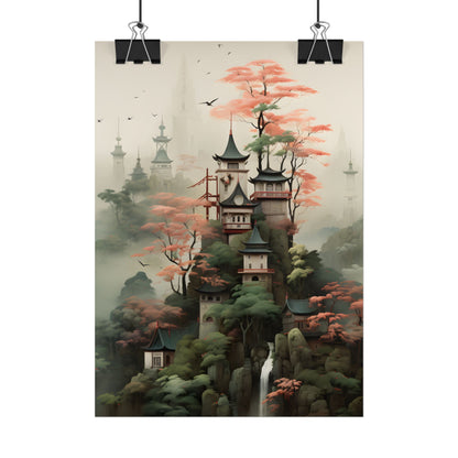 Post-Impressionist Landscape Masterpiece: Ash Magenta Dreams - Poster