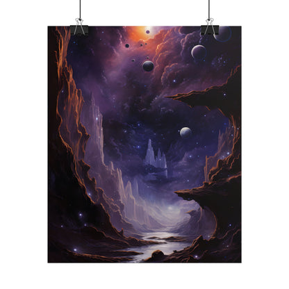 Black Hole Cosmic Odyssey: A Massive Planet's Journey Through Space - Poster
