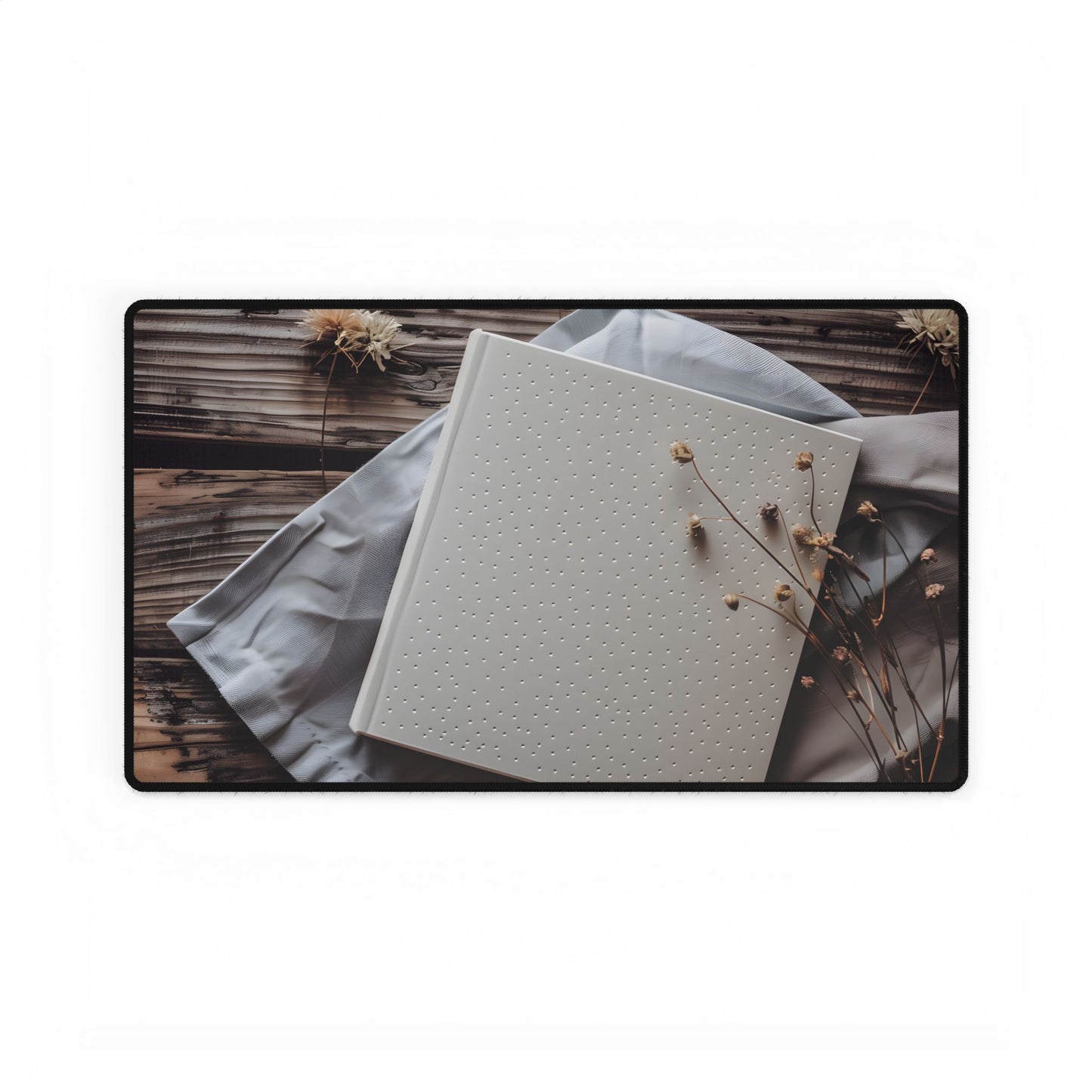 Minimalist Notebook with Embossed Dot Pattern - Desk Mat