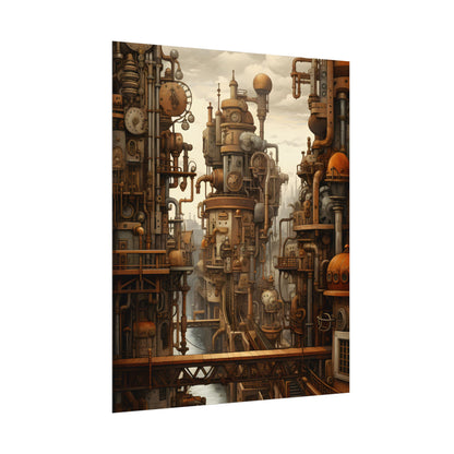 Steampunk Cityscape: Vintage Parisian Dreamscape - Poster