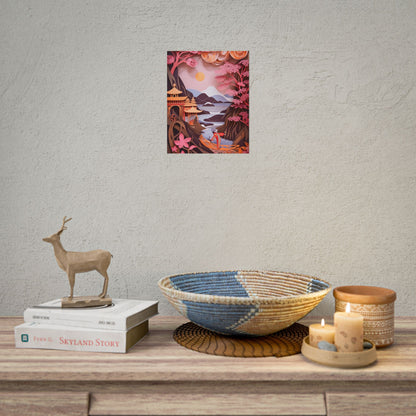 Japanese Vibrance: Eye-Catching Paper Quilled Landscape Art - Poster