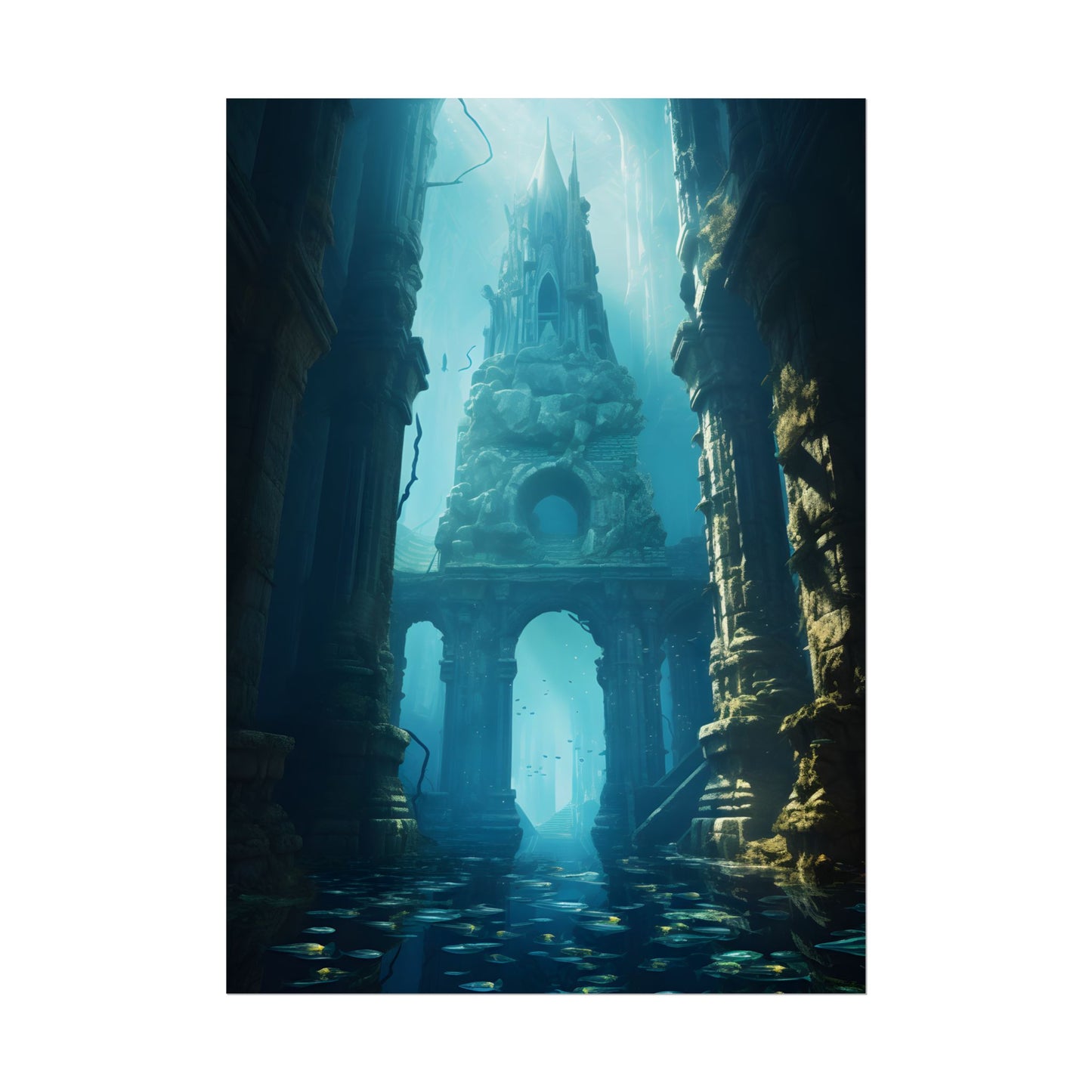Lost Underwater Civilization: Ancient City Artwork - Poster