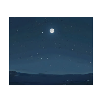 Starry Night Sky: Minimalist Beauty in Blue - Poster
