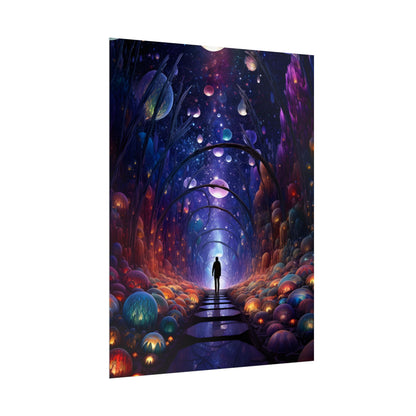 Celestial Art Gallery: Indoor Space with Starry Canvas - Poster