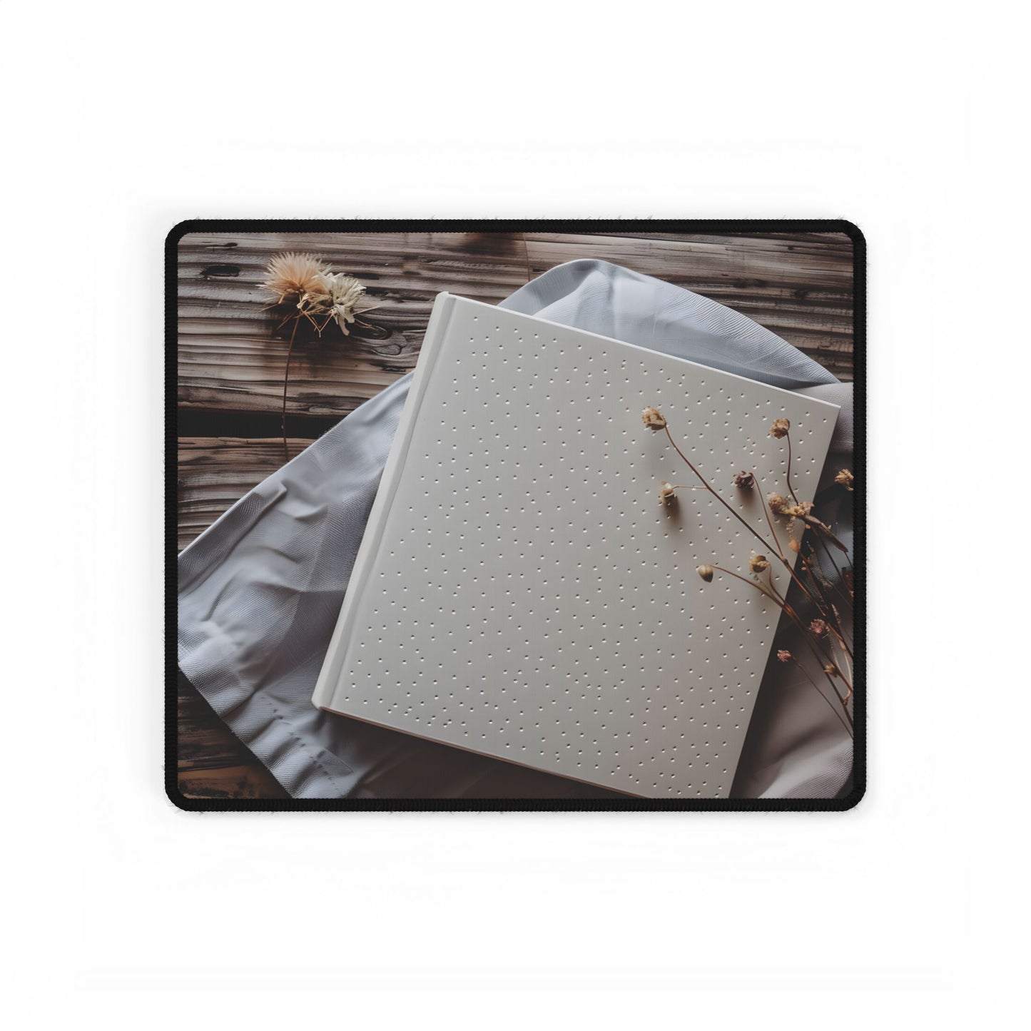Minimalist Notebook with Embossed Dot Pattern - Desk Mat