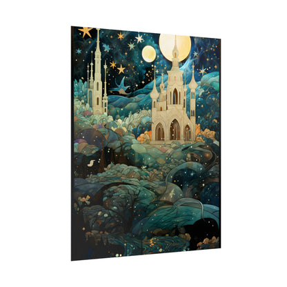 Medieval Stained Glass: Intricate Church Windows Art - Poster