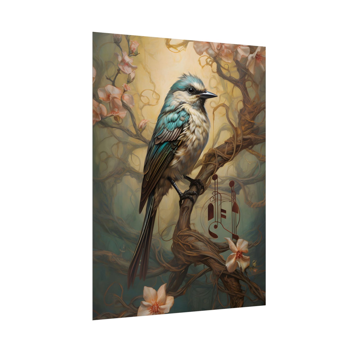 Blue Beauty: A Majestic Songbird in Nature - Poster