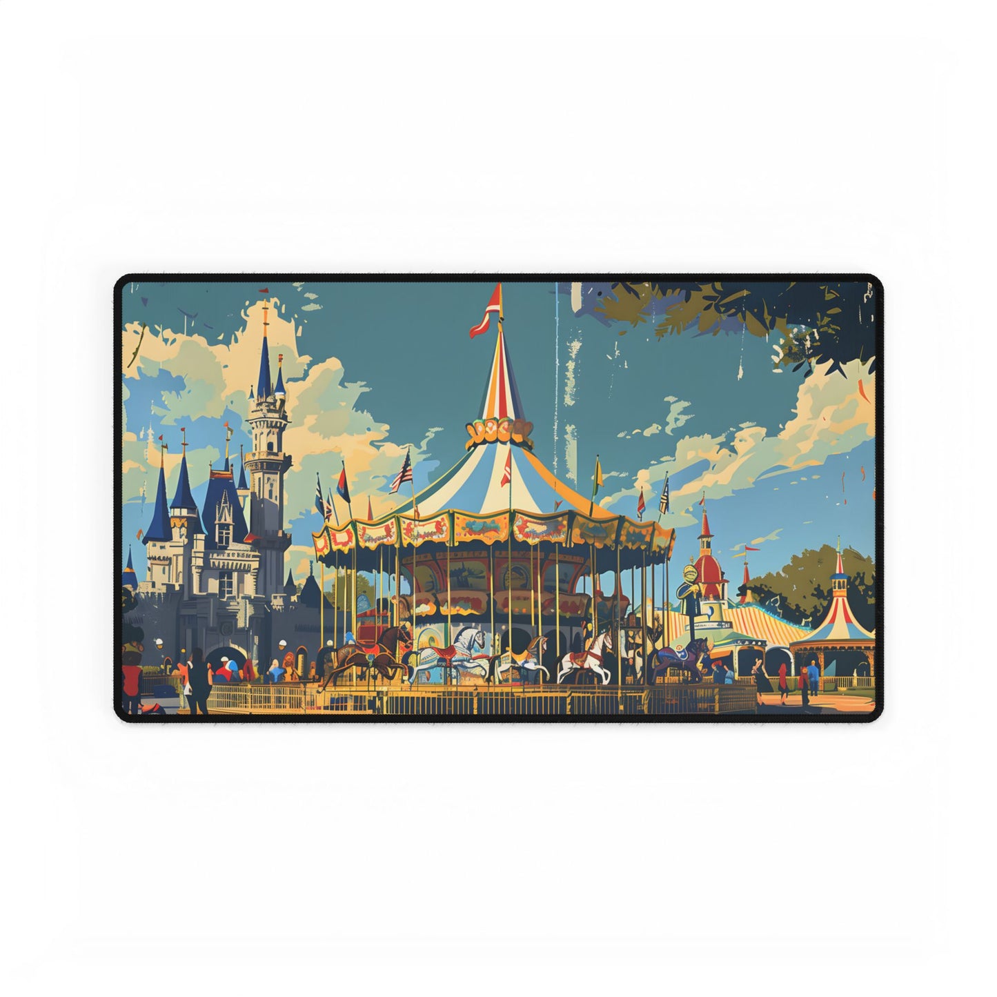 Vintage Disney Nostalgia: Retro Attraction Poster Art - Desk Mat