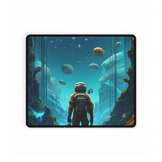 Futuristic Wilderness Explorer: Sci-fi Adventure Artwork - Desk Mat