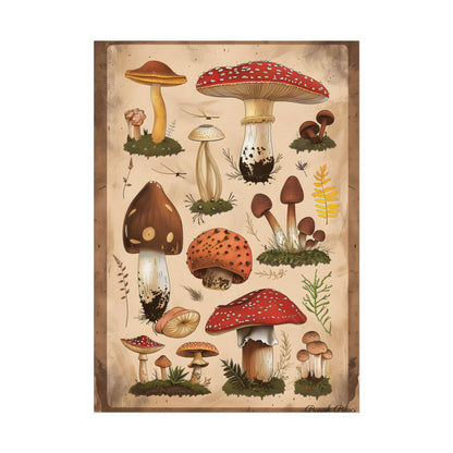Vibrant Mushroom Species Poster: A Colorful Collection - Poster